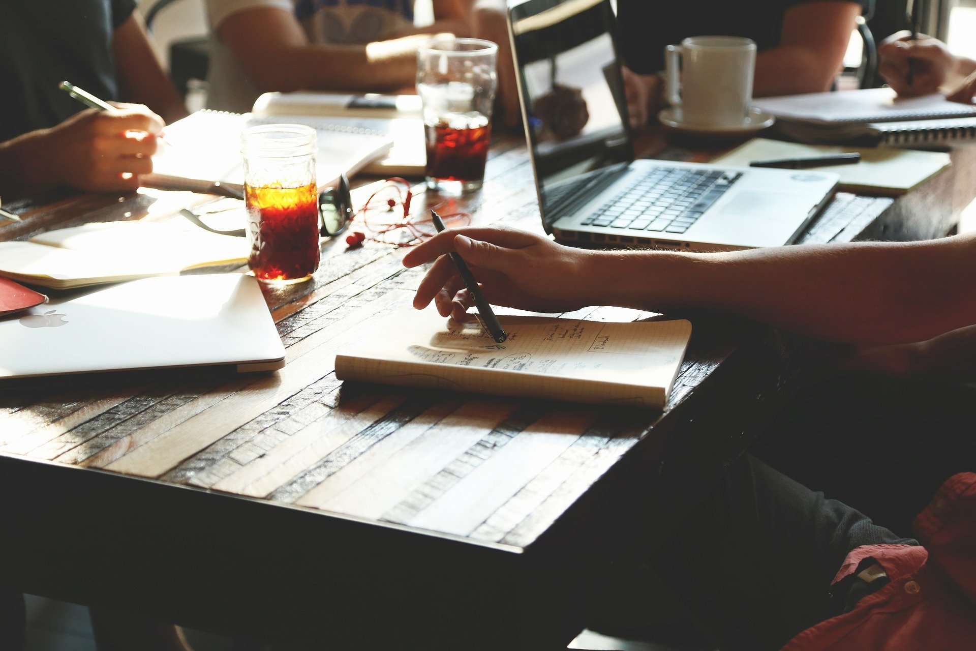Business start up at desk