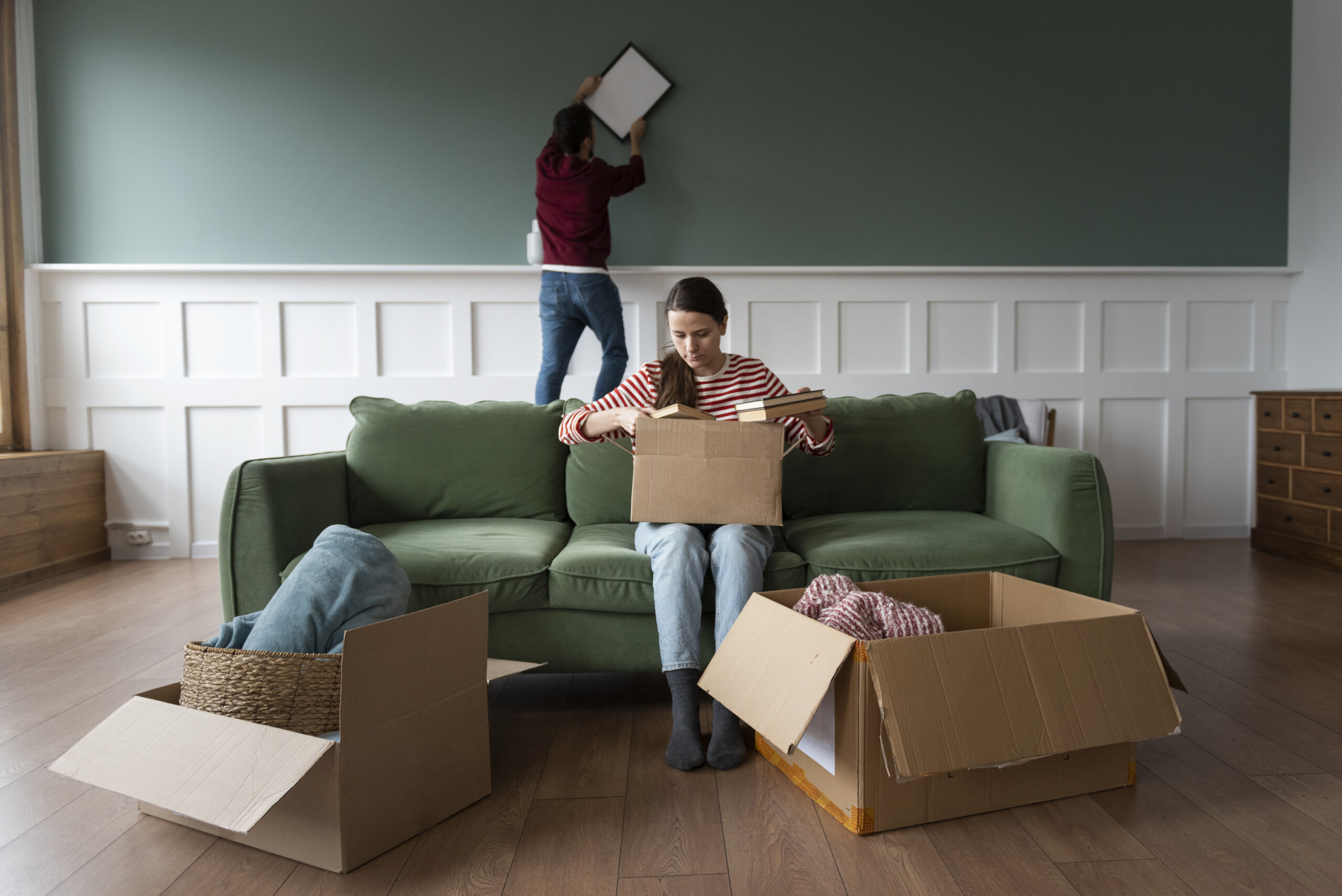 Young Couple moving home
